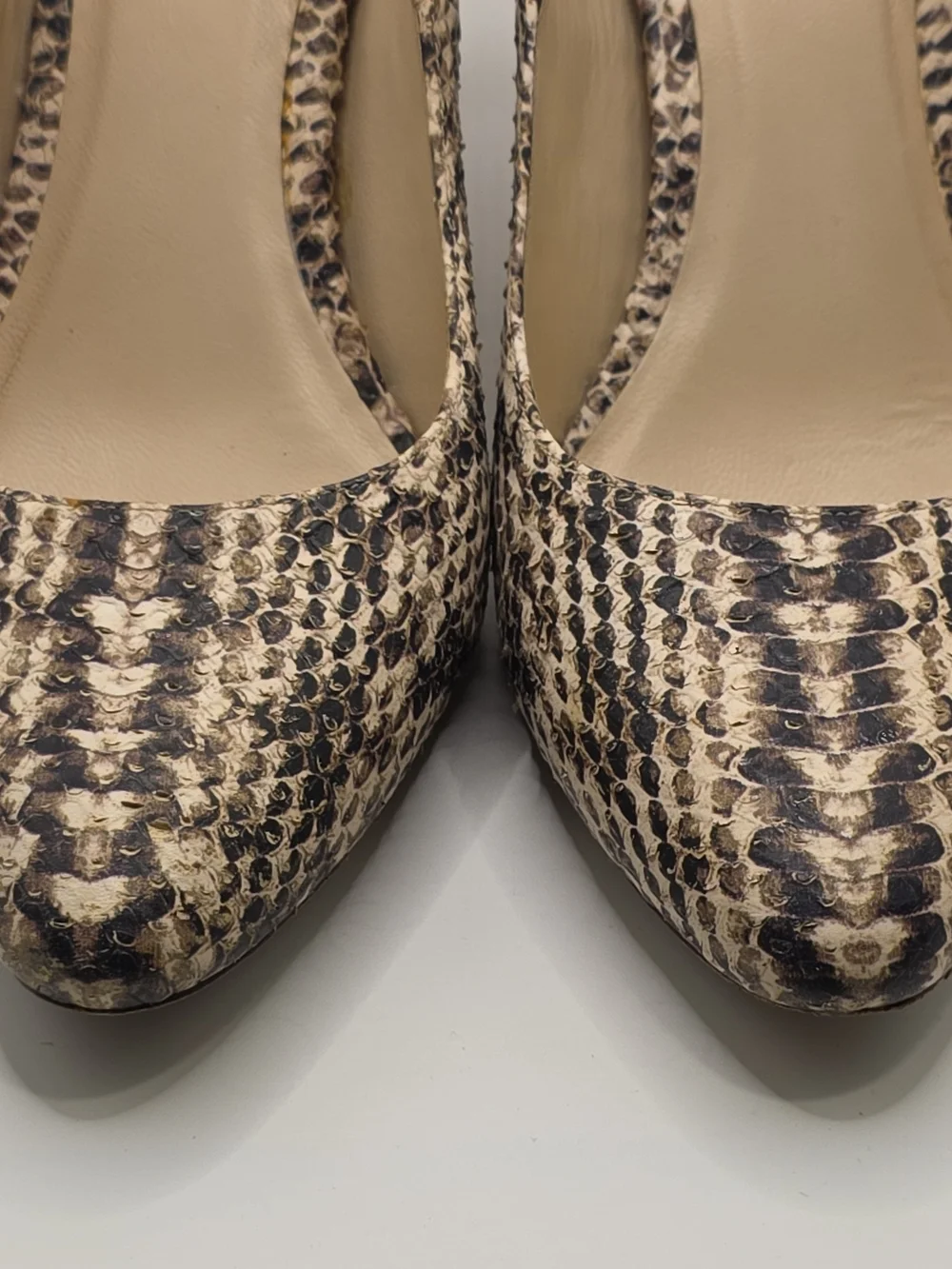 Cole Haan Snake-Print Leather Pointed Toe Pumps Size 7.5B
